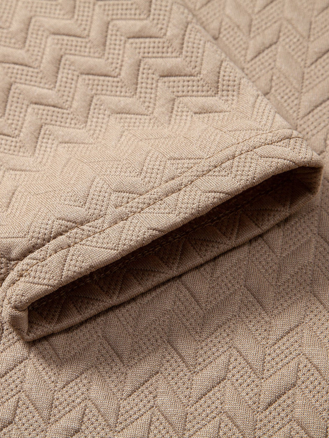 Long Sleeve Wave Jacquard Polo Shirt