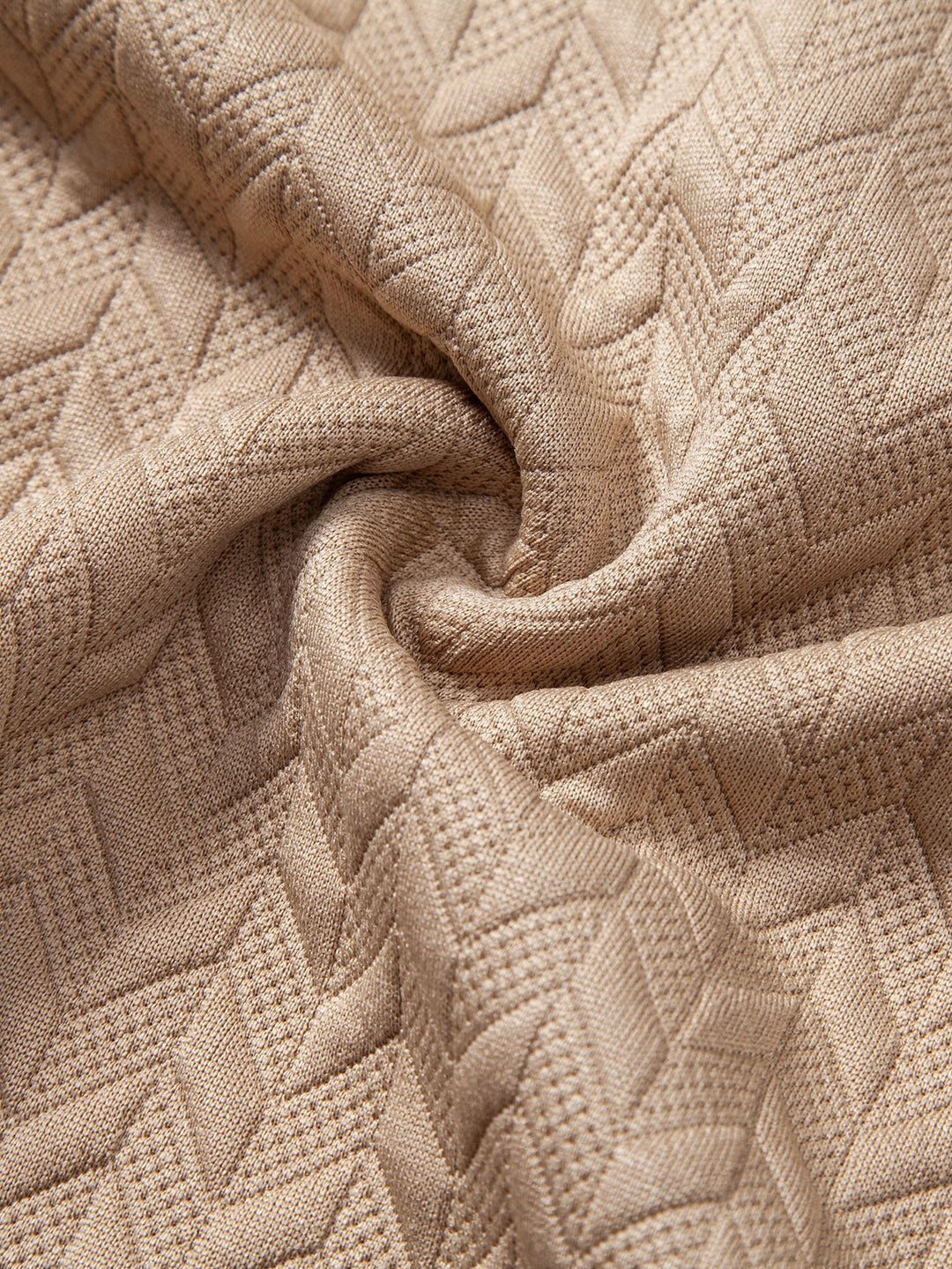 Long Sleeve Wave Jacquard Polo Shirt