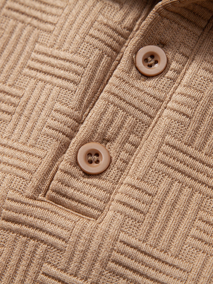 Long Sleeve Stripe Polo Shirt