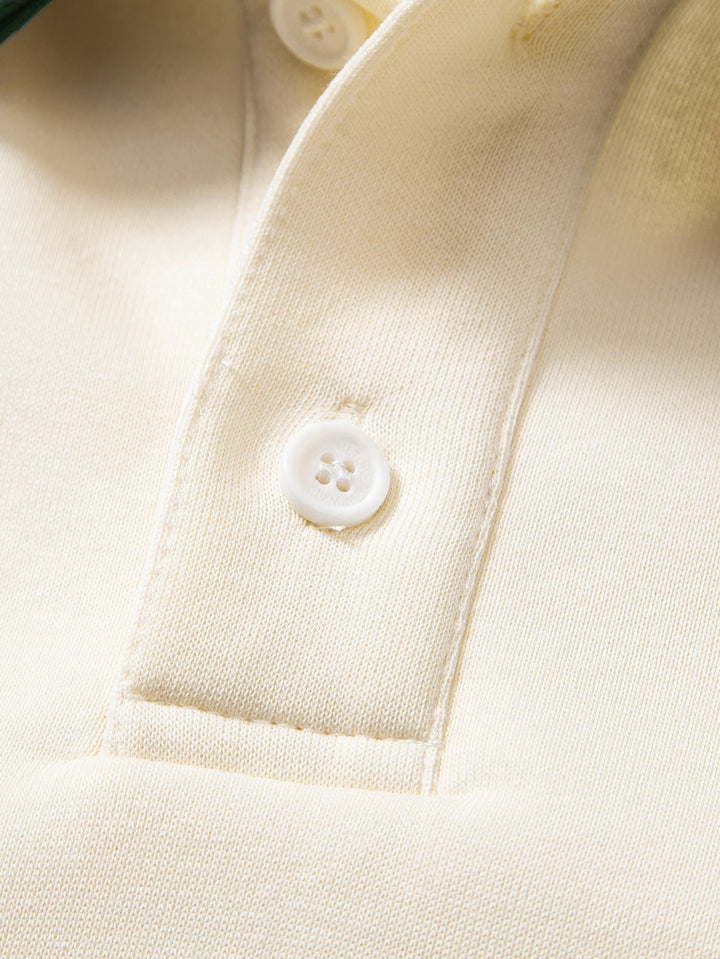 Relax Fit Contrast Polo Sweatshirt