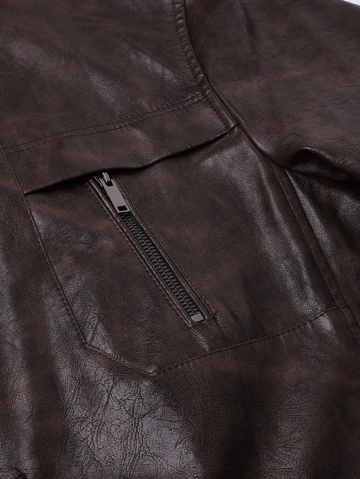 Long Line PU Leather Trench Coat