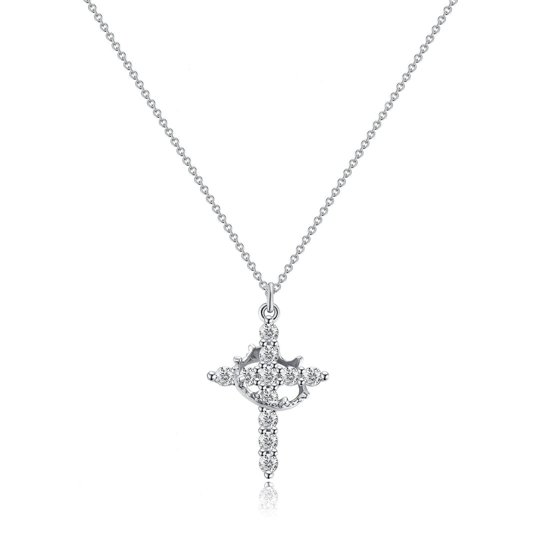 CLARISSE™ – Classic Cross & Crown Necklace