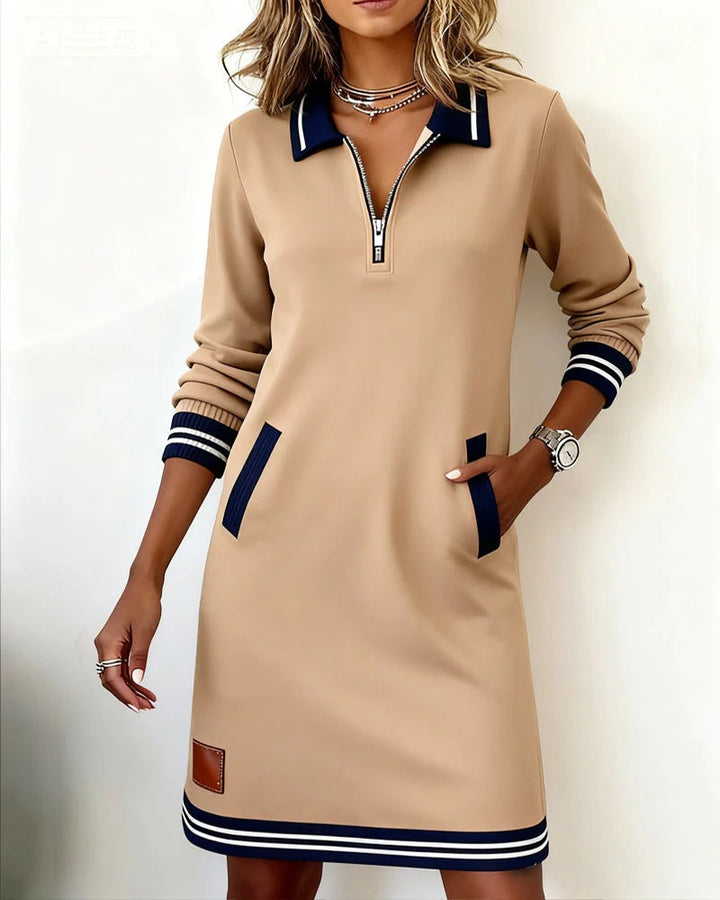 Sylvie | Chic Long-Sleeve Cotton Dress