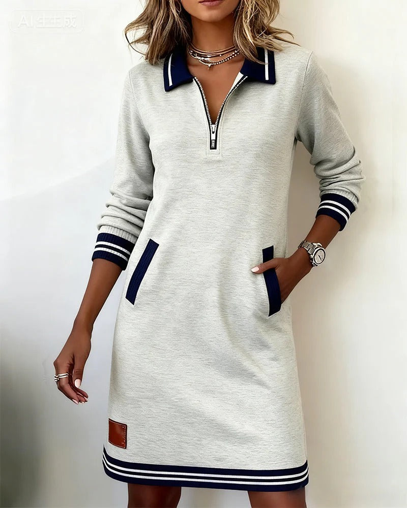 Sylvie | Chic Long-Sleeve Cotton Dress