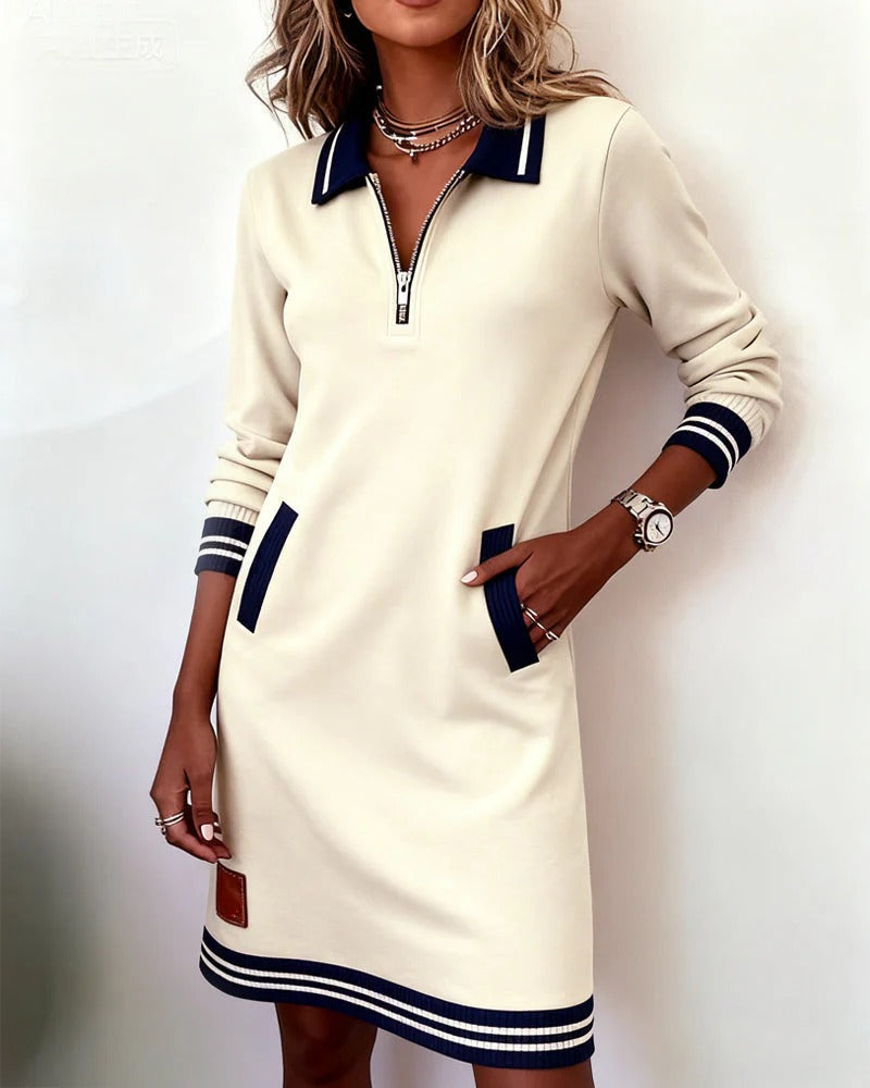 Sylvie | Chic Long-Sleeve Cotton Dress